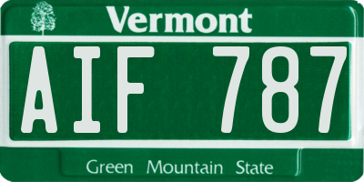 VT license plate AIF787
