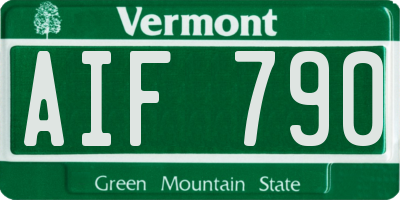 VT license plate AIF790