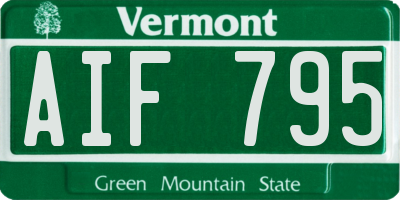 VT license plate AIF795