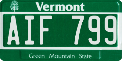 VT license plate AIF799