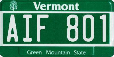 VT license plate AIF801