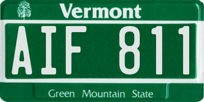 VT license plate AIF811