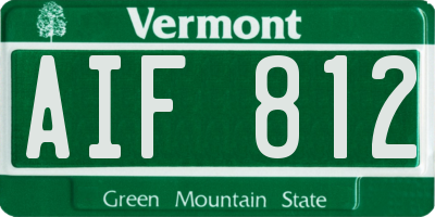 VT license plate AIF812