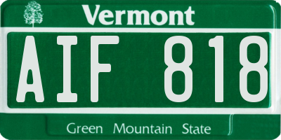VT license plate AIF818