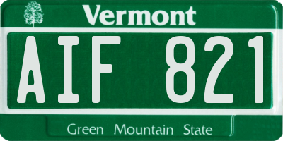VT license plate AIF821