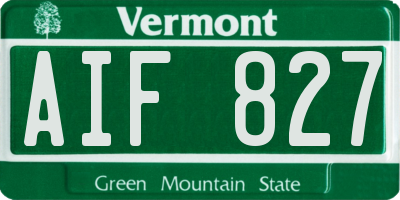 VT license plate AIF827