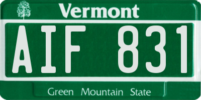 VT license plate AIF831