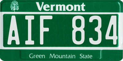 VT license plate AIF834