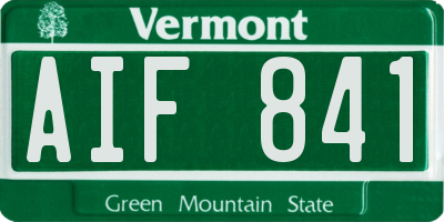 VT license plate AIF841