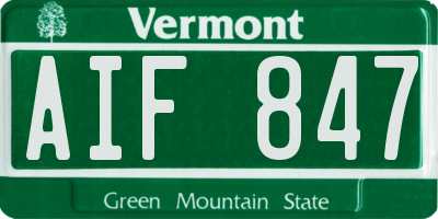 VT license plate AIF847