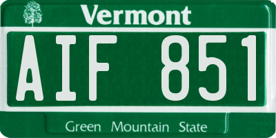 VT license plate AIF851