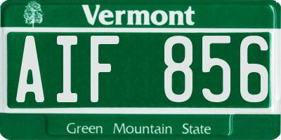 VT license plate AIF856