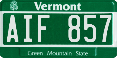 VT license plate AIF857