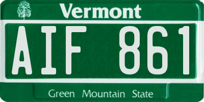 VT license plate AIF861