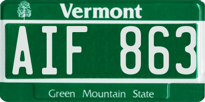 VT license plate AIF863