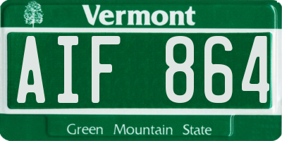 VT license plate AIF864