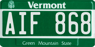 VT license plate AIF868