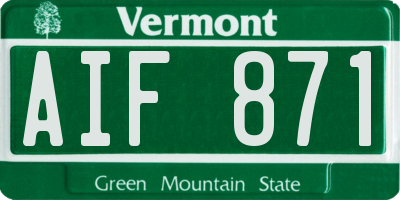VT license plate AIF871