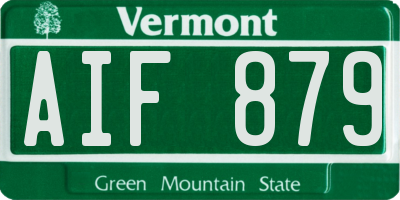 VT license plate AIF879
