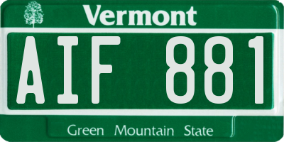 VT license plate AIF881