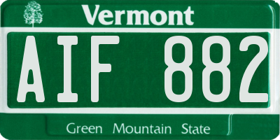VT license plate AIF882