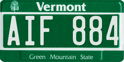 VT license plate AIF884