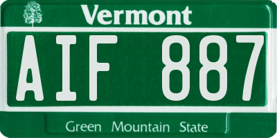VT license plate AIF887