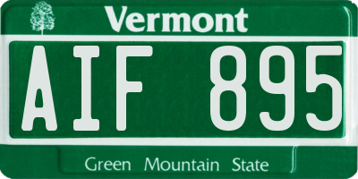 VT license plate AIF895