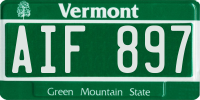 VT license plate AIF897