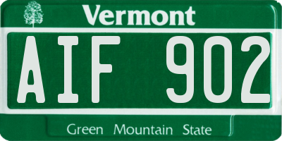 VT license plate AIF902