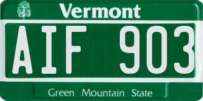 VT license plate AIF903