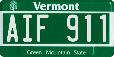VT license plate AIF911