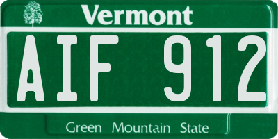 VT license plate AIF912