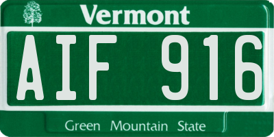 VT license plate AIF916