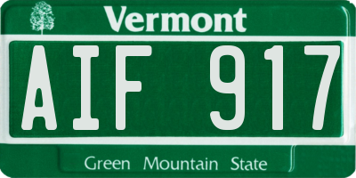 VT license plate AIF917