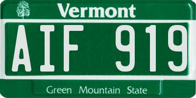 VT license plate AIF919
