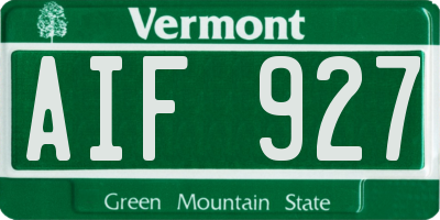 VT license plate AIF927