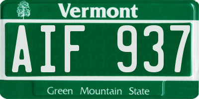 VT license plate AIF937