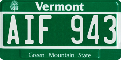 VT license plate AIF943
