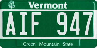 VT license plate AIF947