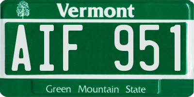 VT license plate AIF951