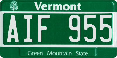 VT license plate AIF955