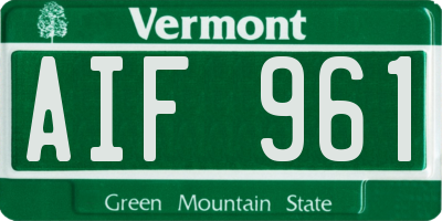 VT license plate AIF961