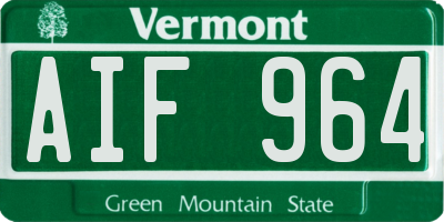 VT license plate AIF964