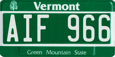 VT license plate AIF966