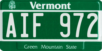 VT license plate AIF972