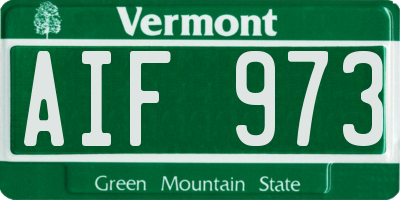 VT license plate AIF973
