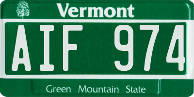 VT license plate AIF974