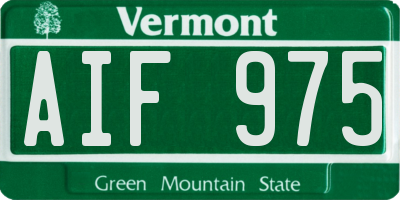 VT license plate AIF975