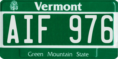 VT license plate AIF976